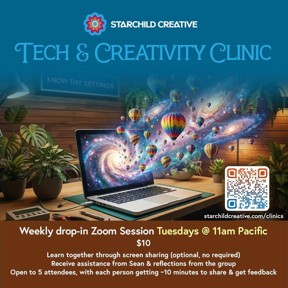 Weekly Drop-in Tech & Creativity Clinics poster