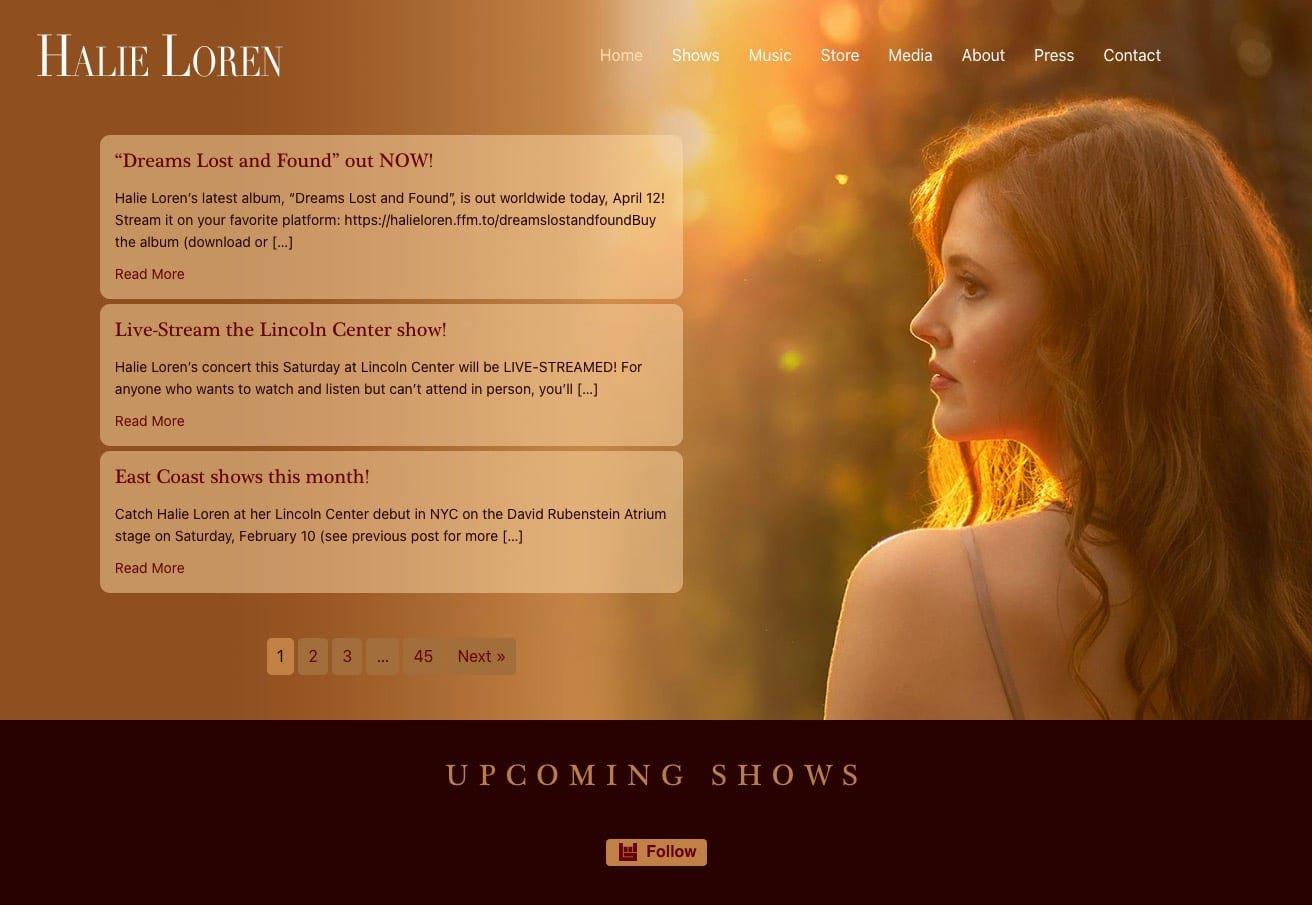 Website design for Halie